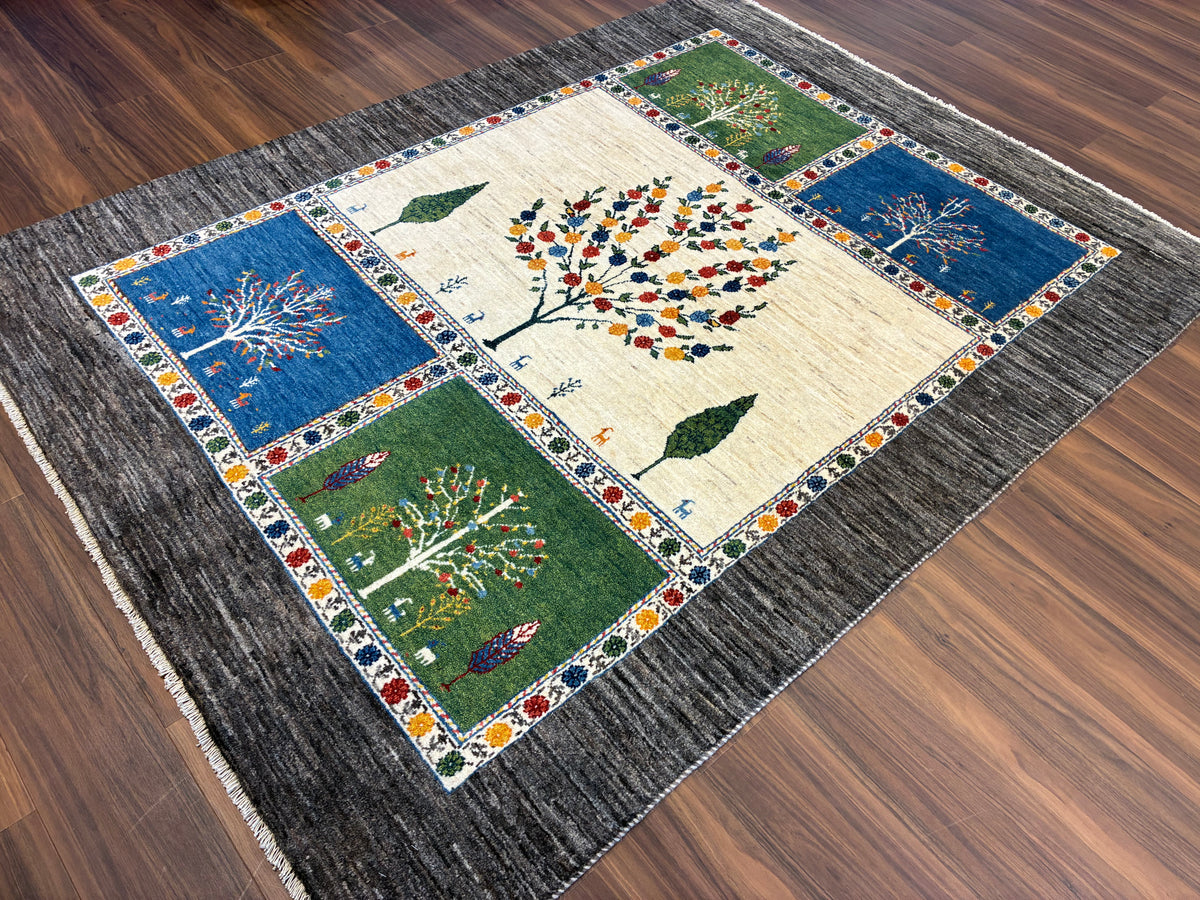 【千葉店】カシュクリギャッベ  200cm x 153cm RJ14429