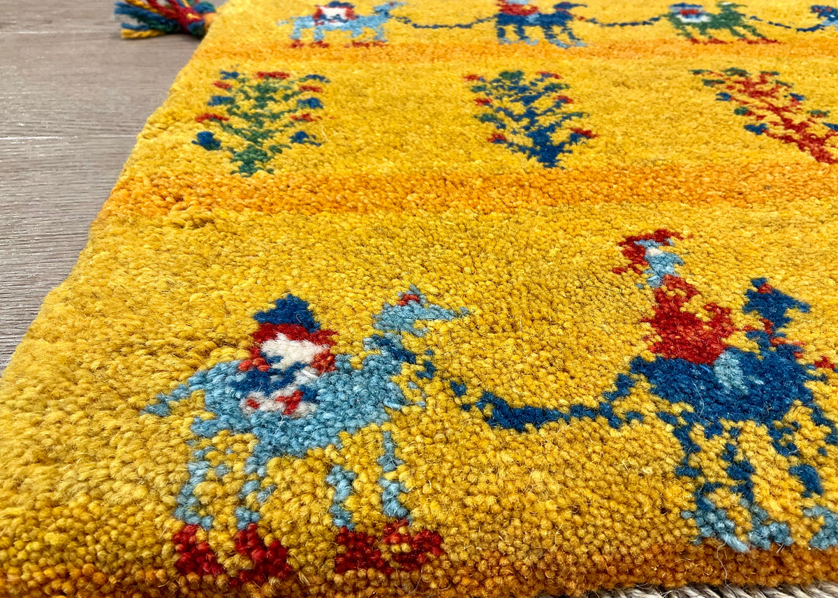 【福岡店】ギャッベ 41cm x 38cm Z2932