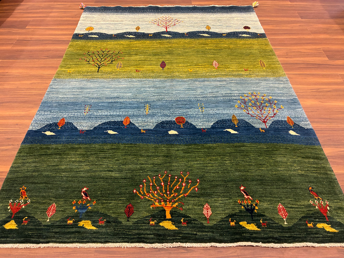 【千葉店】カシュクリギャッベ  210cm x 150cm BT5129