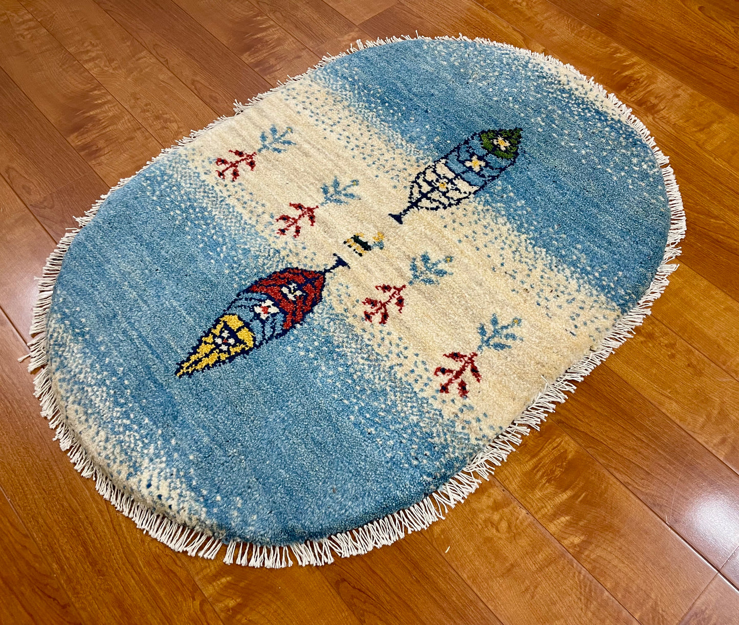 【オンライン限定】ギャッベ 90cm x 62cm (楕円形) RJ12471