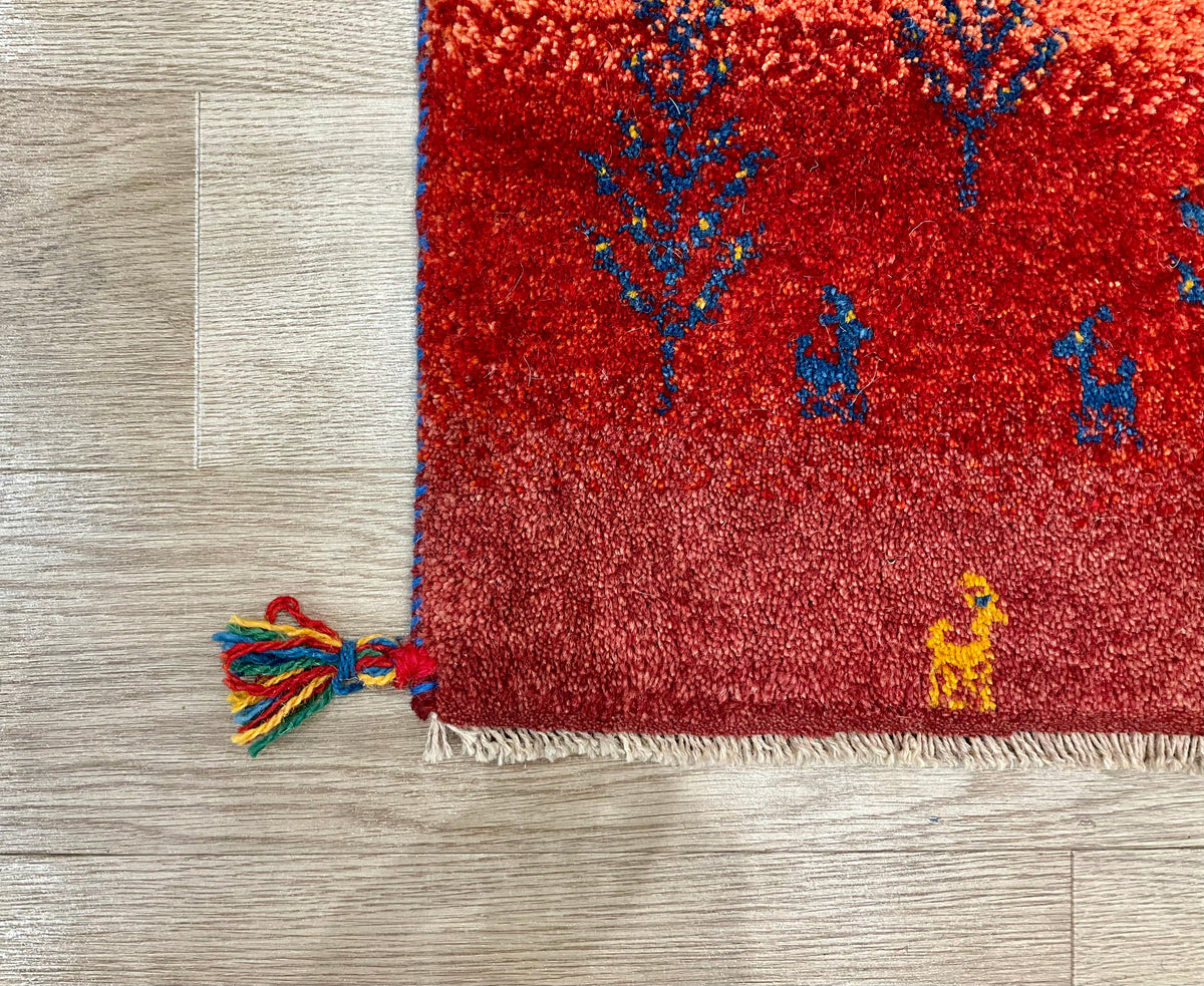 【福岡店】ギャッベ 44cm x 41cm Z3379