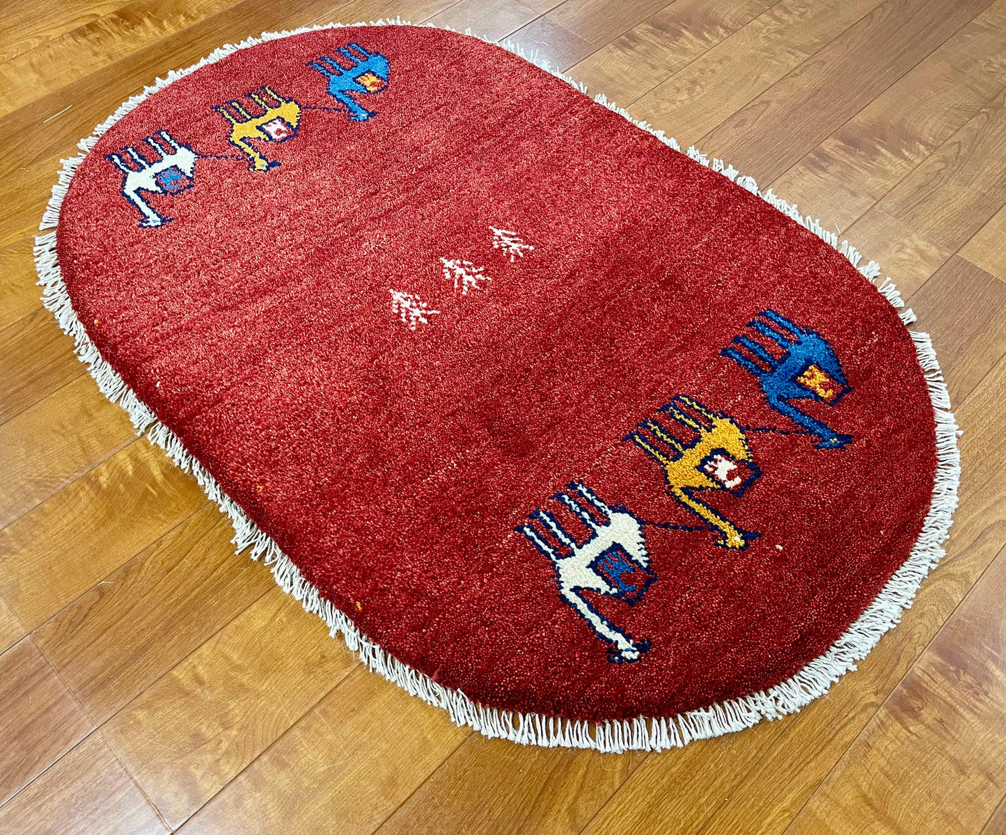 【オンライン限定】ギャッベ 97cm x 63cm (楕円形) RJ12548