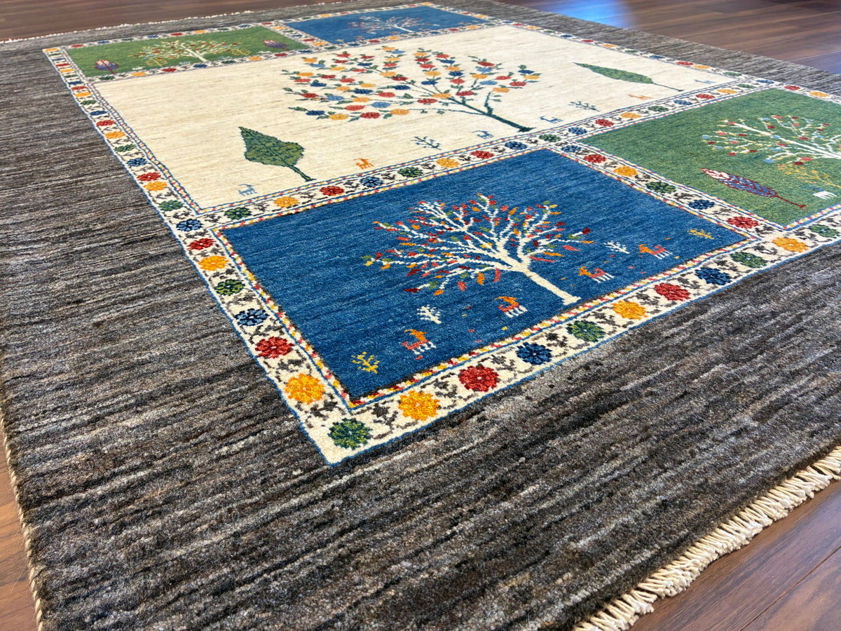 【千葉店】カシュクリギャッベ  200cm x 153cm RJ14429