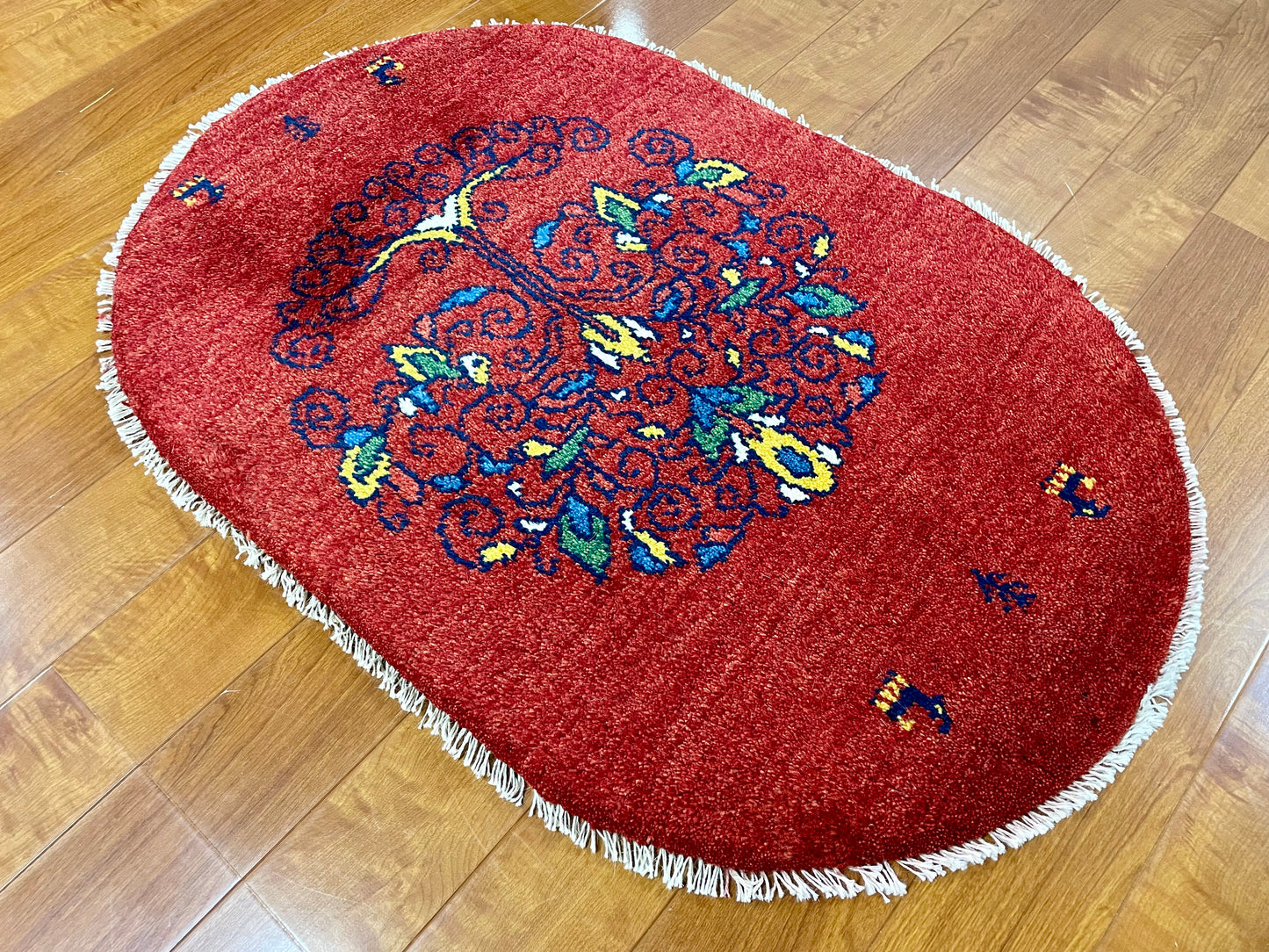 【オンライン限定】ギャッベ 90cm x 60cm (楕円形) RJ12555