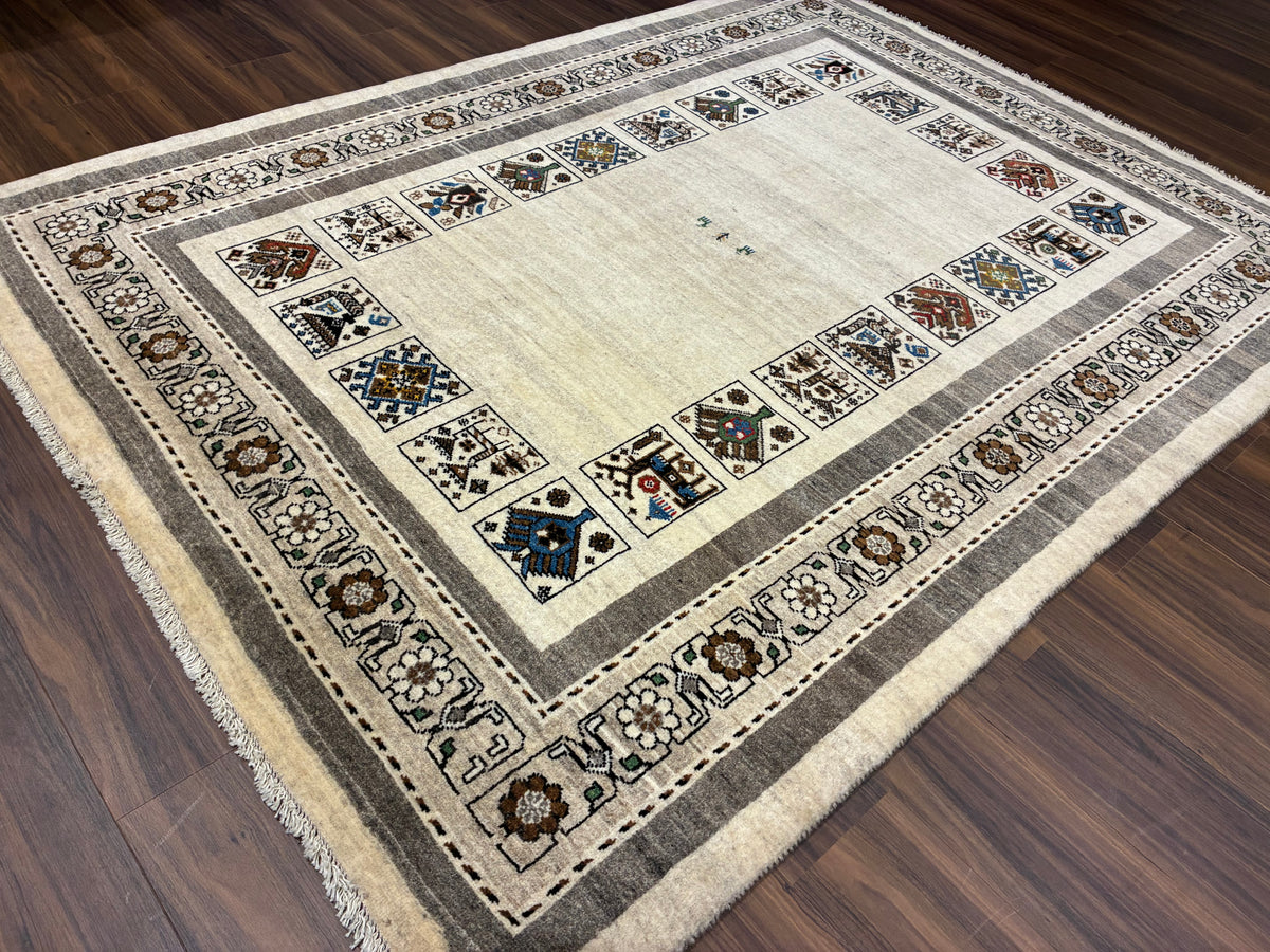 【千葉店】カシュクリギャッベ  208cm x 158cm RJ14755