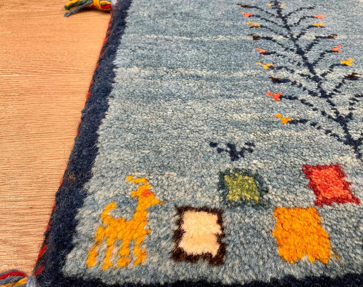 【福岡店】ギャッベ 38cm x 39cm Z3174