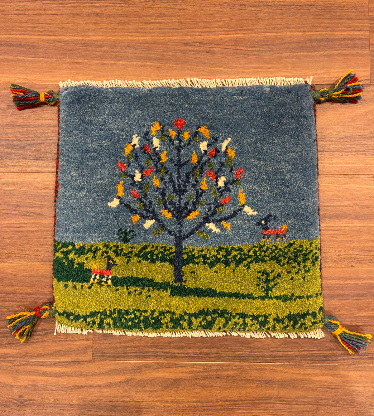 【千葉店】ギャッベ 43cm x 39cm Z3547
