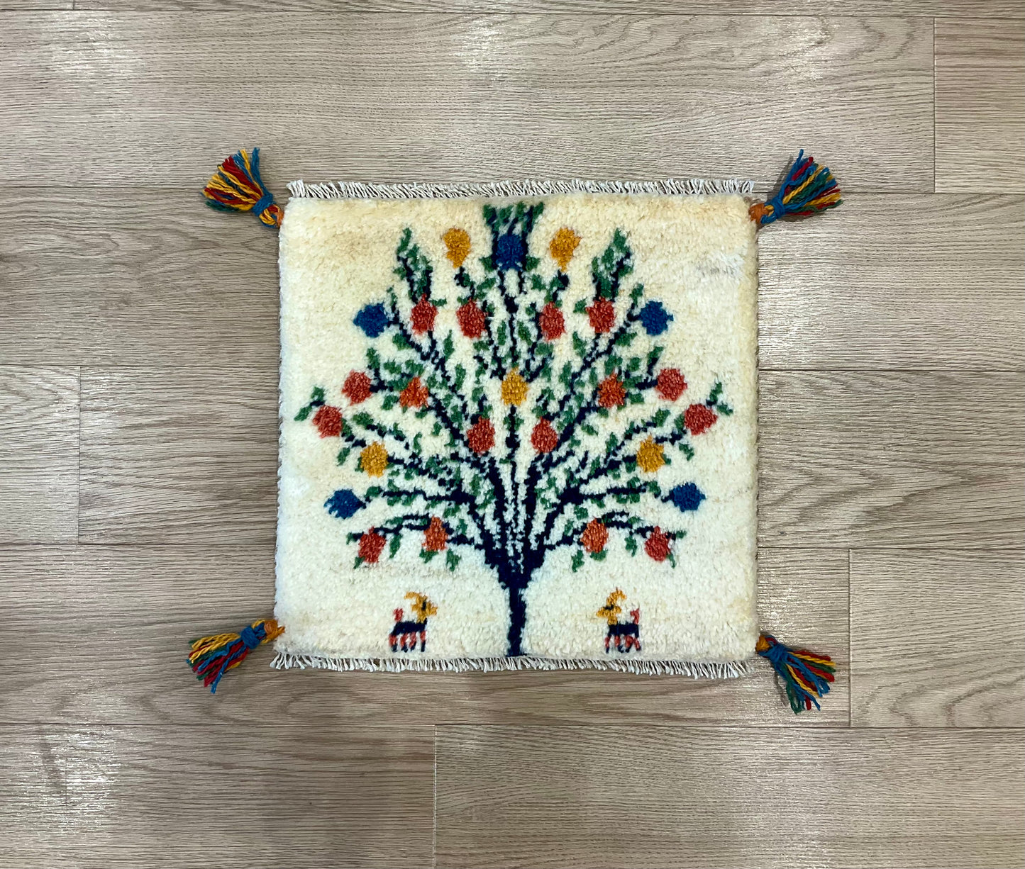 ギャッベ 41cm x 40cm Z1496