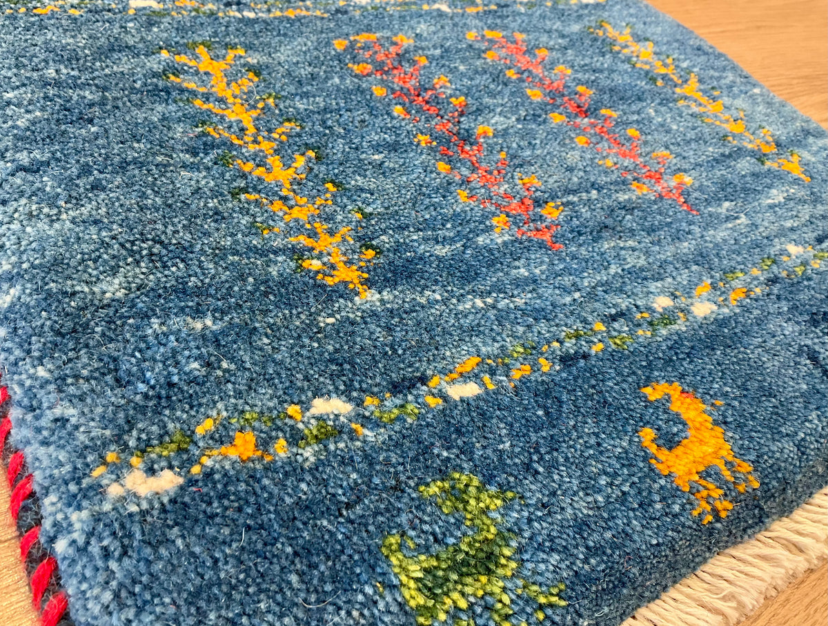 【福岡店】ギャッベ 44cm x 39cm Z3313