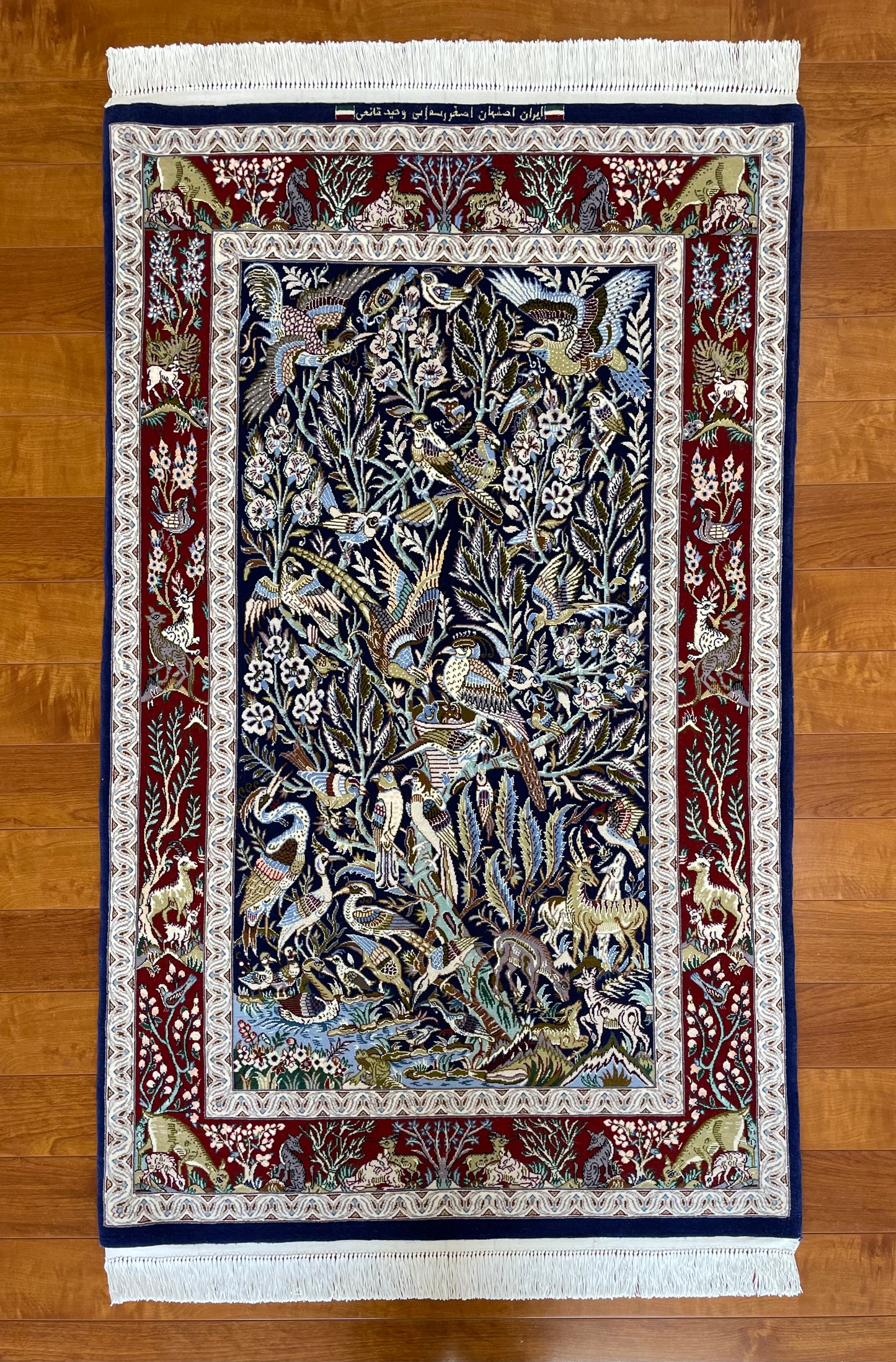 【オンライン限定】イスファハン バーネイ工房 140cm x 87cm A22627