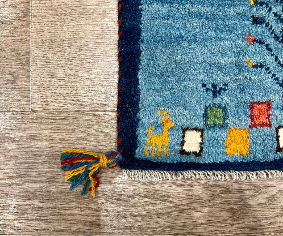 【福岡店】ギャッベ 38cm x 39cm Z3174