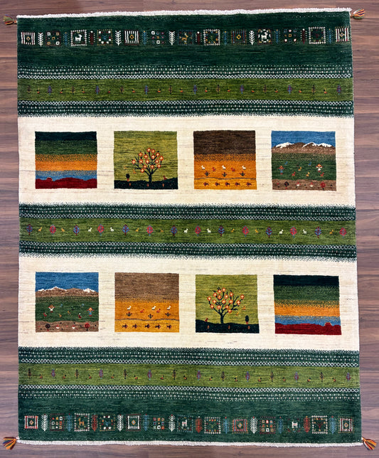 【千葉店】カシュクリギャッベ  203cm x 160cm RJ7695