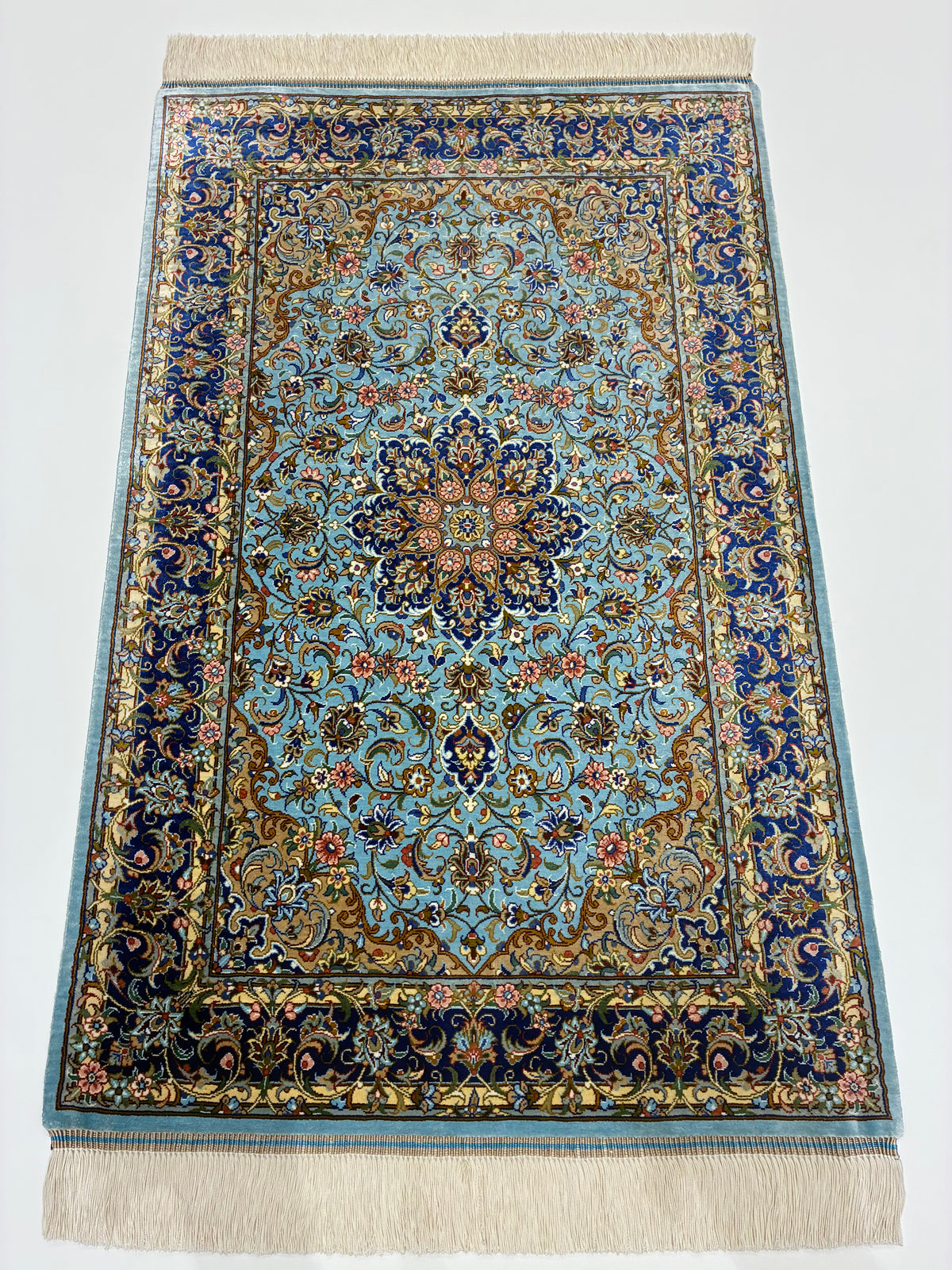 【千葉店】カシャーンシルク アルシャディ工房 95cm x 60cm SEM48838