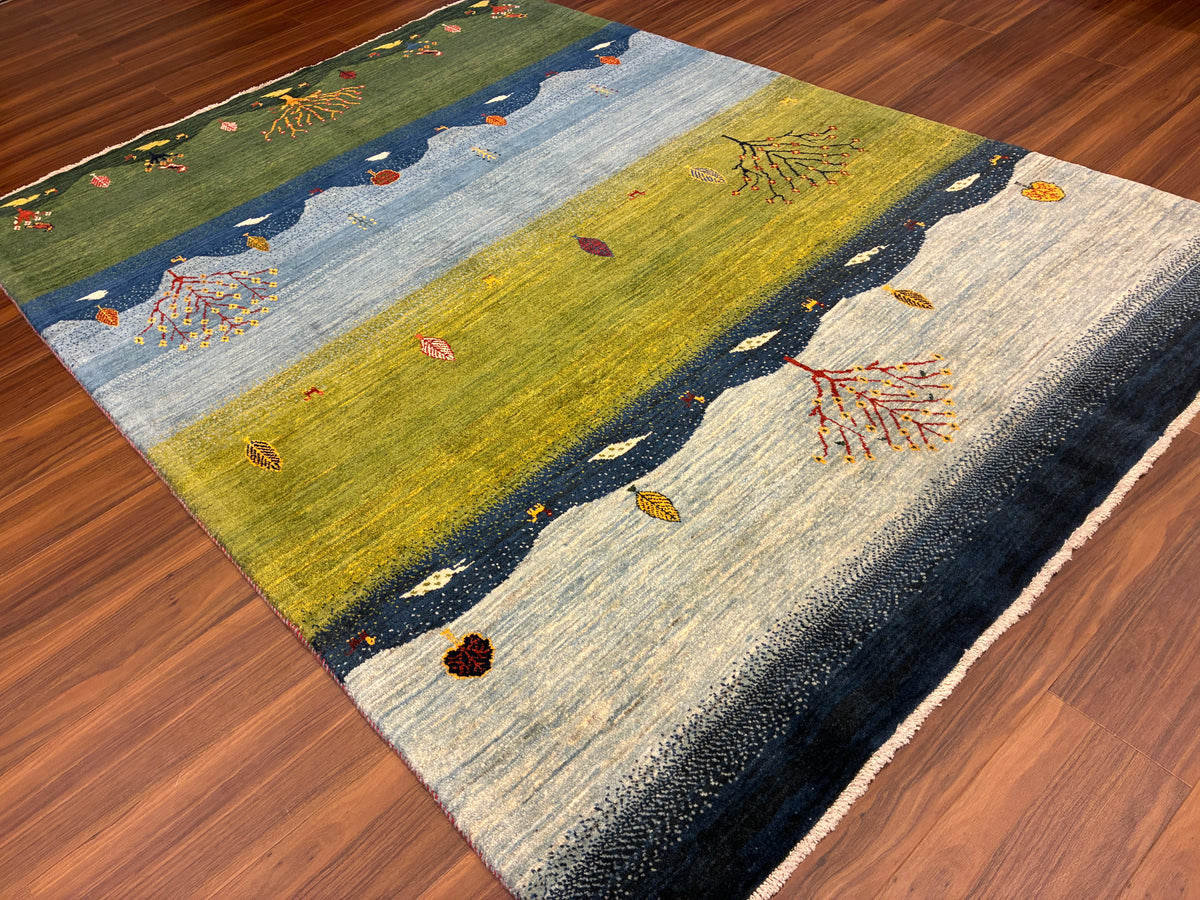【千葉店】カシュクリギャッベ  210cm x 150cm BT5129