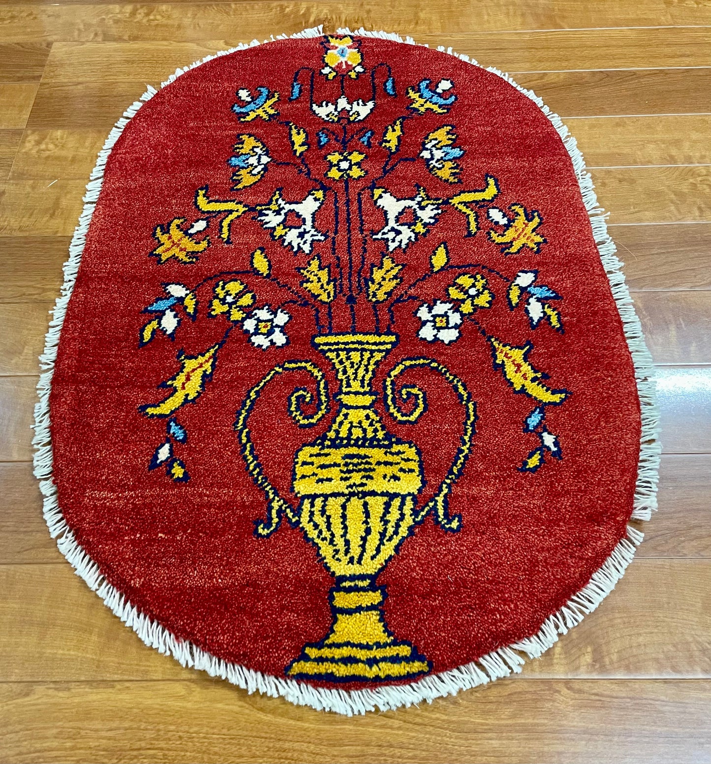 【オンライン限定】ギャッベ 90cm x 60cm (楕円形) RJ12557