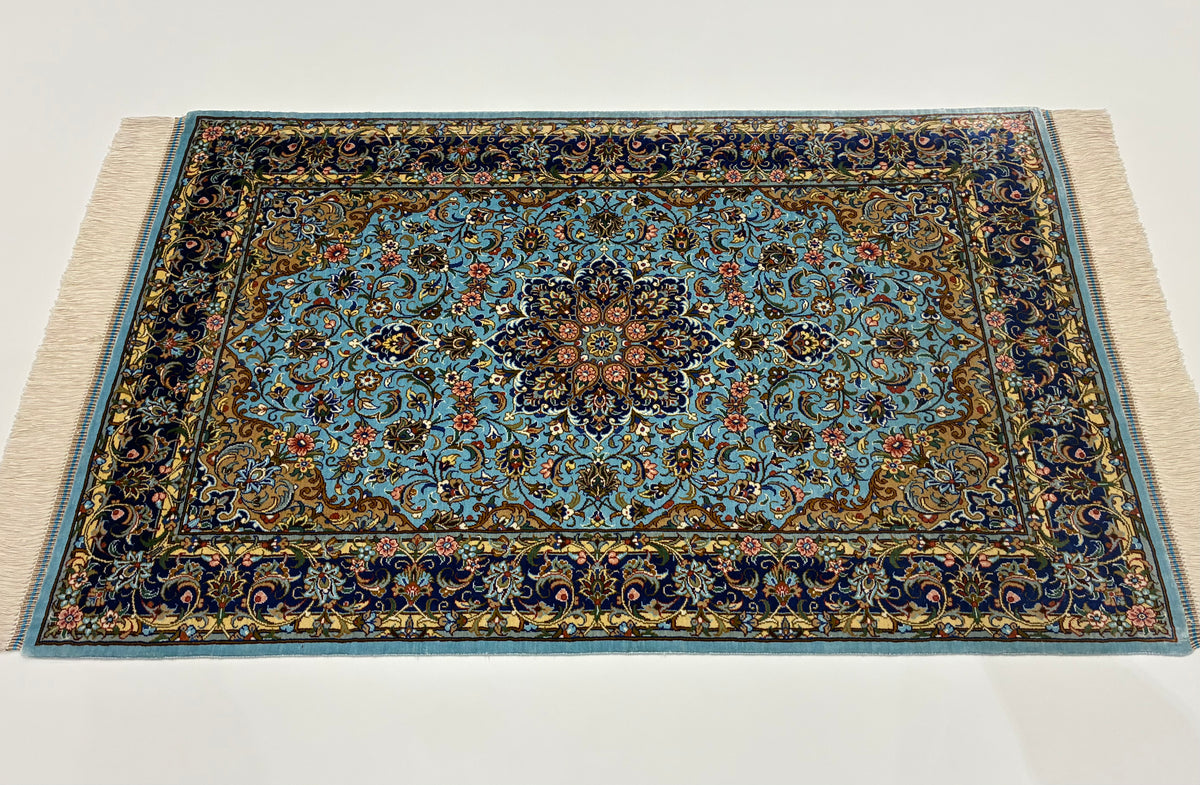 【千葉店】カシャーンシルク アルシャディ工房 95cm x 60cm SEM48838