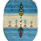 【オンライン限定】ギャッベ 90cm x 60cm (楕円形) RJ12470