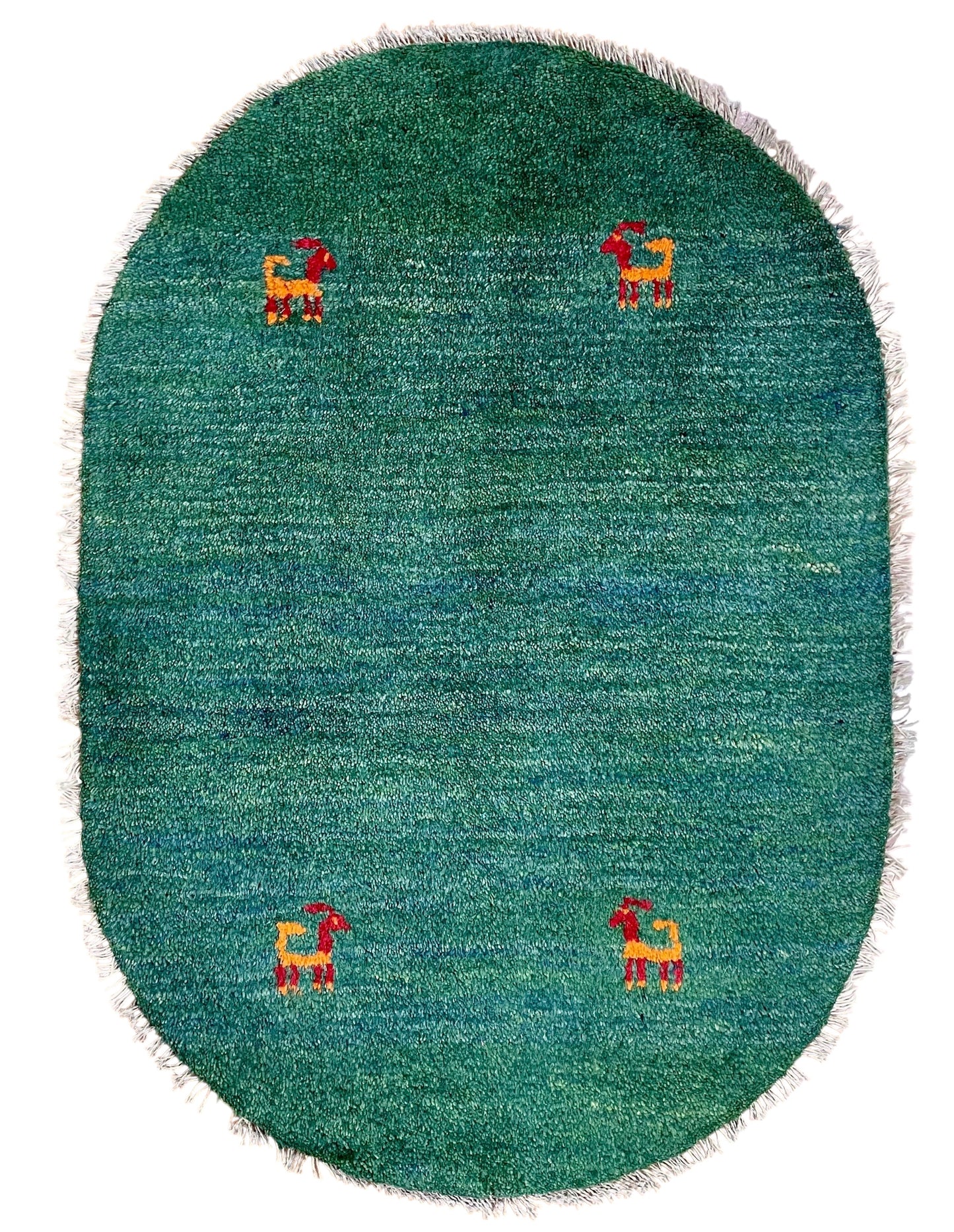 【オンライン限定】ギャッベ 88cm x 62cm (楕円形) RJ12596