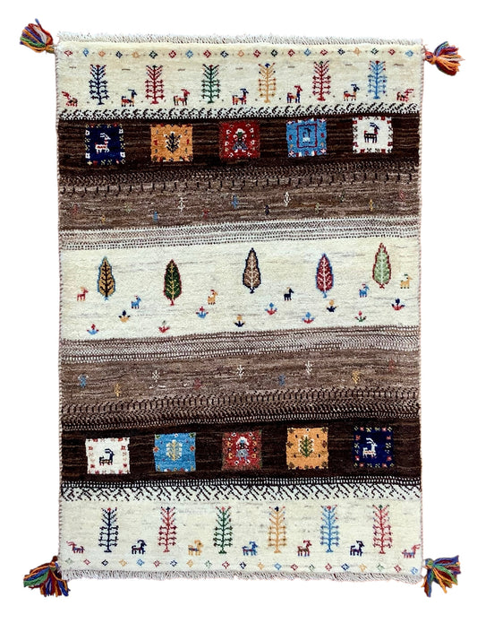 【オンライン限定】カシュクリギャッベ  93cm x 64cm RJ7650