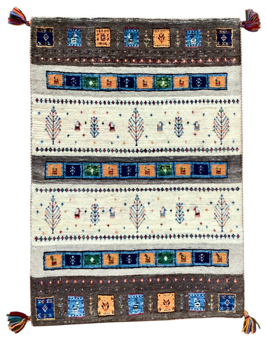 【オンライン限定】カシュクリギャッベ 92cm x 63cm RJ9120