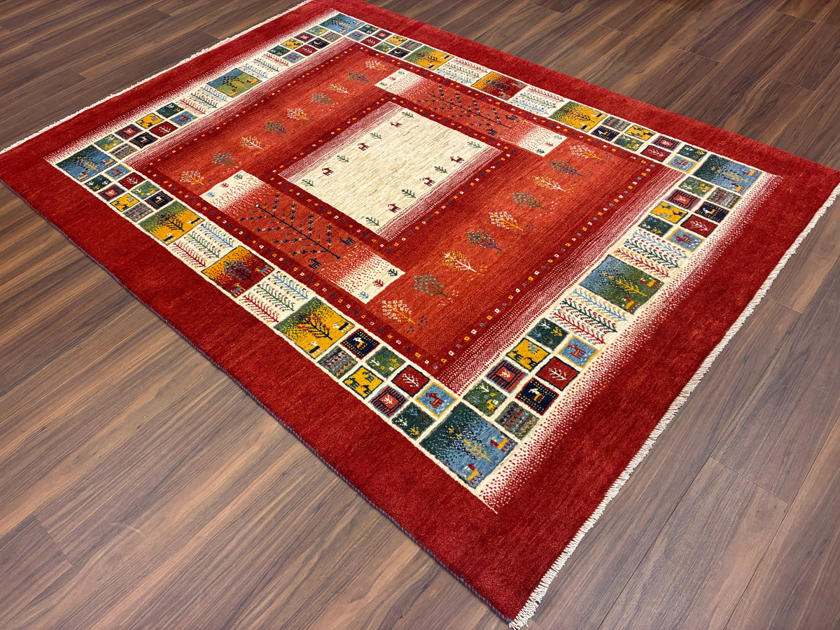 【千葉店】カシュクリギャッベ  208cm x 152cm RJ17449