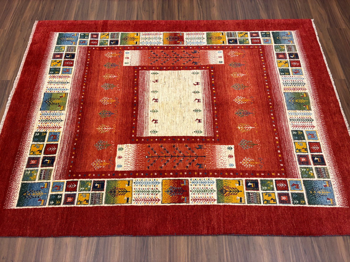 【千葉店】カシュクリギャッベ  208cm x 152cm RJ17449