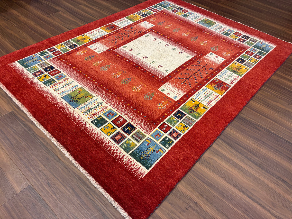 【千葉店】カシュクリギャッベ  208cm x 152cm RJ17449