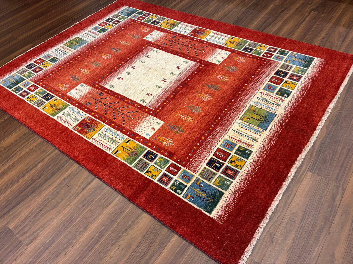 【千葉店】カシュクリギャッベ  208cm x 152cm RJ17449