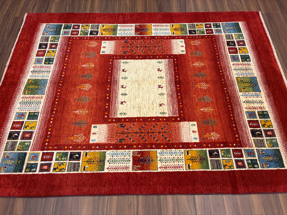 【千葉店】カシュクリギャッベ  208cm x 152cm RJ17449
