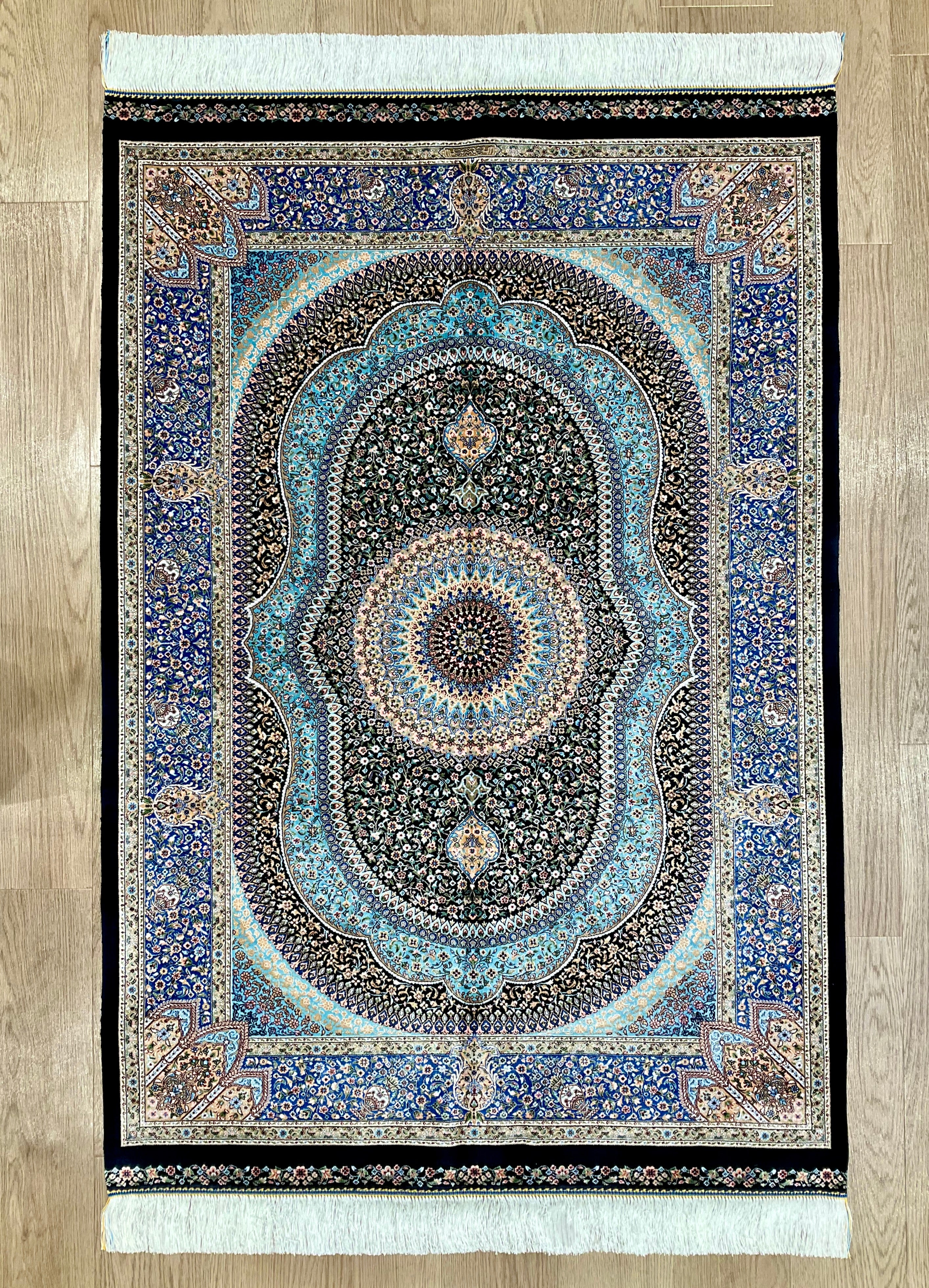 ペルシャンシルク 150cm x 100cm PS4128 – ペルシャ絨毯専門店