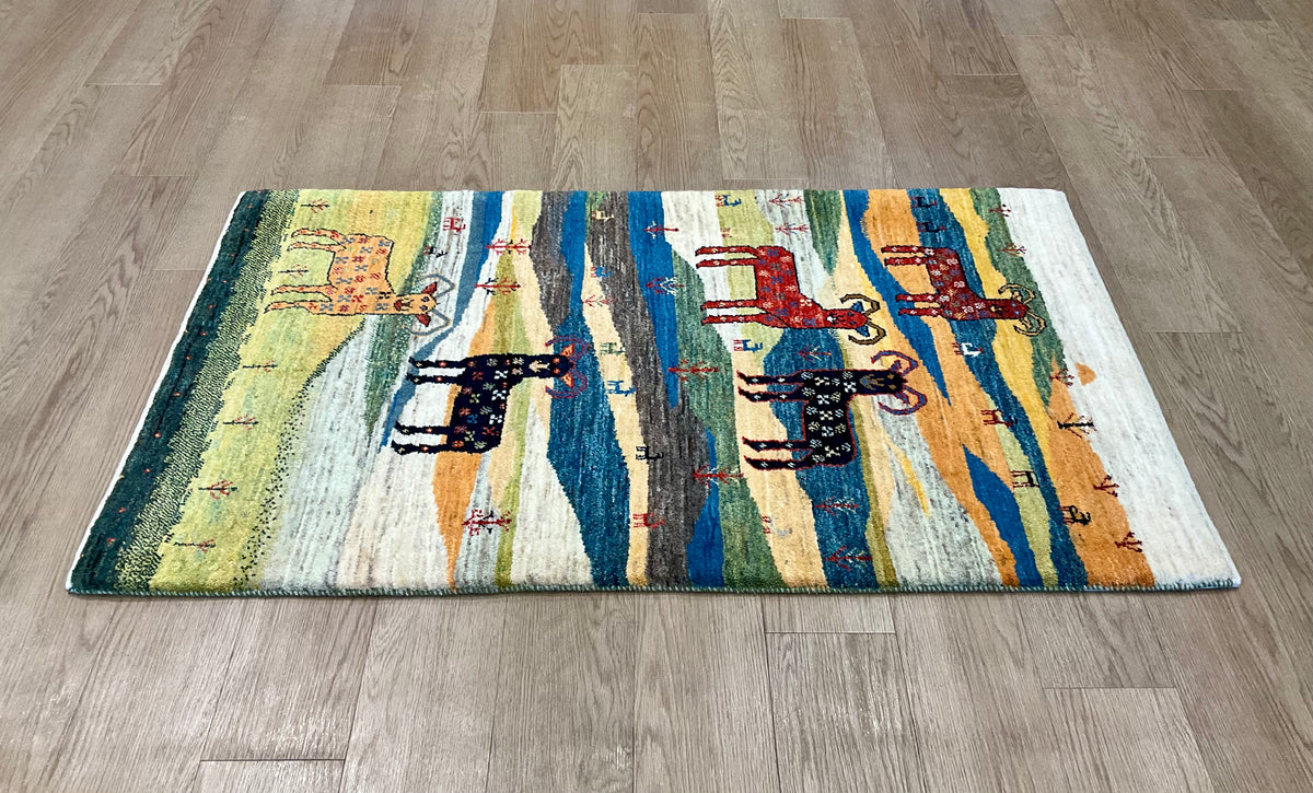 【福岡店】カシュクリギャッベ  140cm x 80cm RJ16635