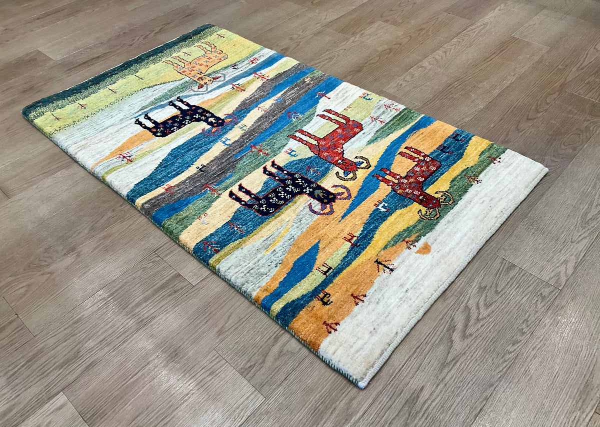 【福岡店】カシュクリギャッベ  140cm x 80cm RJ16635