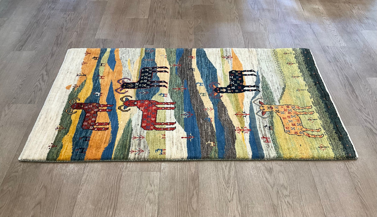 【福岡店】カシュクリギャッベ  140cm x 80cm RJ16635