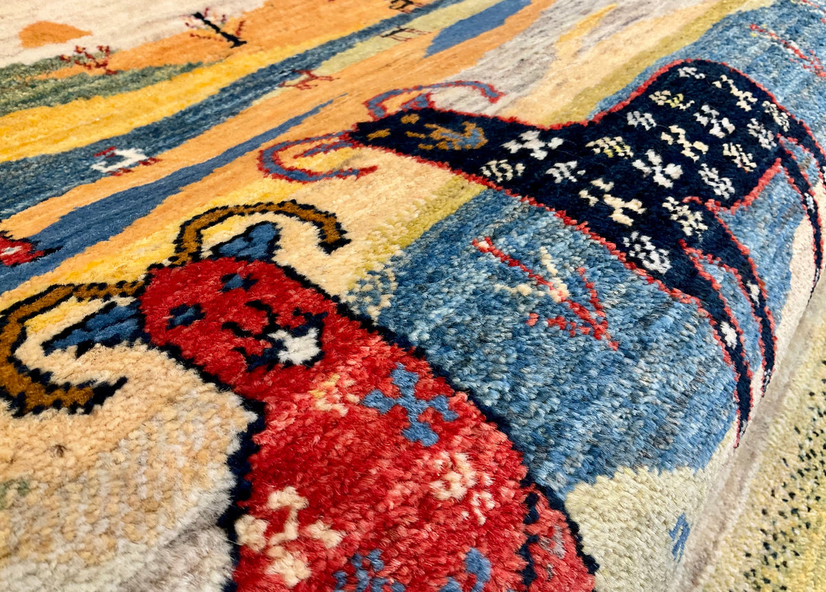 【福岡店】カシュクリギャッベ  140cm x 80cm RJ16635