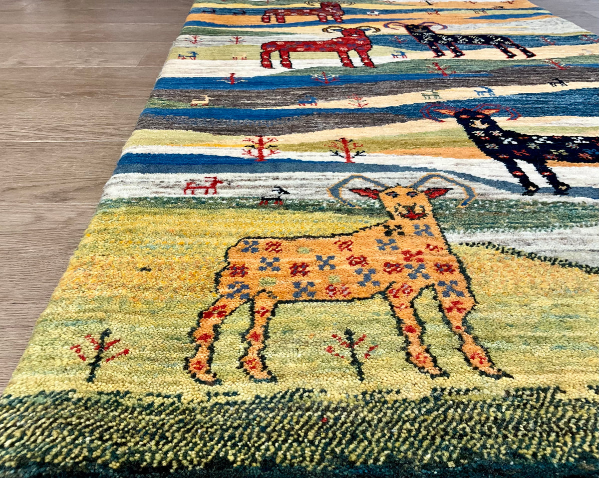 【福岡店】カシュクリギャッベ  140cm x 80cm RJ16635